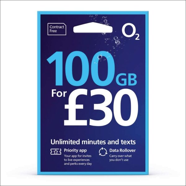O2 Big Bundle Pay As You Go £30 SIM