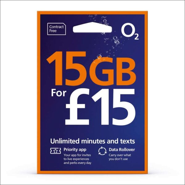 O2 Big Bundle Pay As You Go £15 SIM